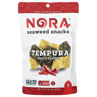 Nora Snacks, Seaweed Snacks, Tempura Spicy, 1.41 oz (40 g)