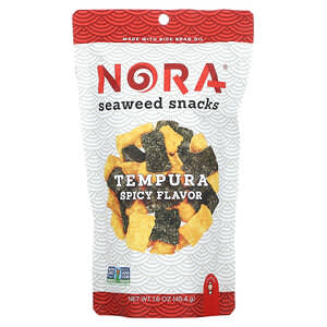 Nora Snacks‏, وجبات خفيفة من الأعشاب البحرية ، حارة التيمبورا ، 1.6 أونصة (45.4 جم)