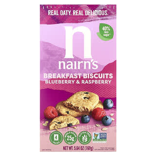 Nairn's, Breakfast Biscuits, Blueberry & Raspberry, 5.64 oz (160 g)