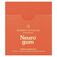 NeuroGum, Energy & Focus, Cinnamon, 12 Pack, 9 Piece Each