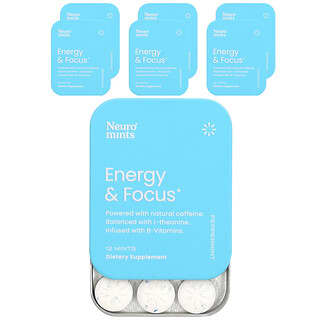 NeuroGum, NeuroMints, Energy & Focus, Pfefferminze, 6er-Pack, je 12 Stück