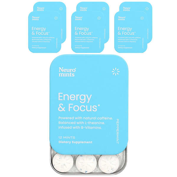 NeuroGum, 민트, 에너지 & 집중력, 페퍼민트, 6팩, 각 12조각