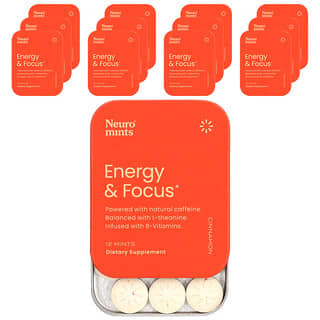 NeuroGum, NeuroMints, Energy & Focus, Cinnamon, 12 Pack, 12 Piece Each