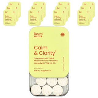 NeuroGum, NeuroMints, Calme et clarté, Miel et citron, Paquet de 12, 12 pièces chacun
