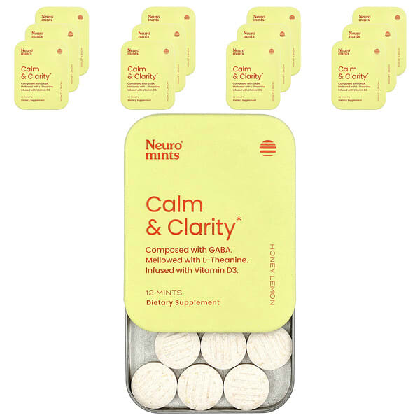 NeuroGum, Neuro®Mints, Calm & Clarity, Honey Lemon, 12 Packs, 12 Pieces Each — product photo 1