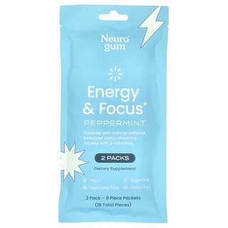 NeuroGum‏, Energy & Focus, מנטה, 2 שקיקים