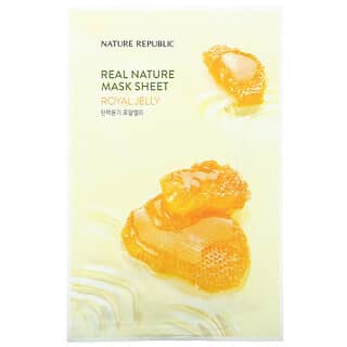Nature Republic, قناع ورقي تجميلي من Real Nature ، بغذاء ملكات النحل ، قناع ورقي واحد ، 0.77 أونصة سائلة (23 مل)