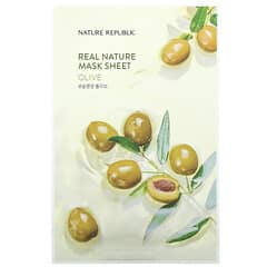 Nature Republic, Real Nature Beauty Mask Sheet, Olive, 1 Sheet, 0.77 fl oz (23 ml)