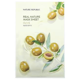 Nature Republic, Real Nature Beauty Mask Sheet, Olivgrün, 1 Tuch, 23 ml (0,77 fl. oz.)