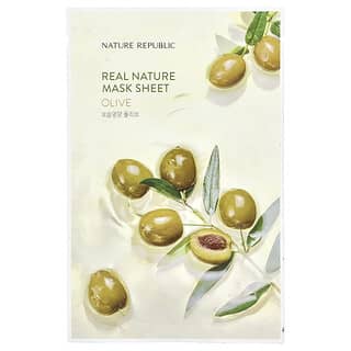 Nature Republic, Тканинна маска від Real Nature Beauty, оливковий, 1 шт., 23 мл (0,77 рідк. унції)