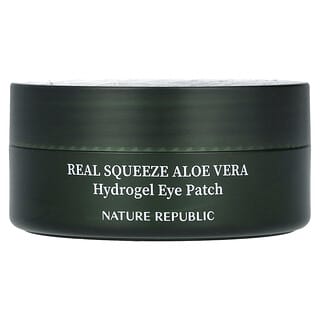 Nature Republic, Real Squeeze, Parche de hidrogel de aloe vera para el contorno de los ojos, 60 c/u, 70 g (2,46 oz)