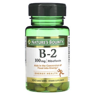 Nature's Bounty, Vitamine B2, 100 mg, 100 comprimés enrobés