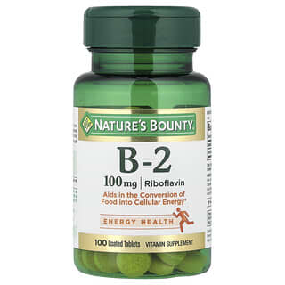 Nature's Bounty, 비타민 B-2, 100 mg, 100 장용정
