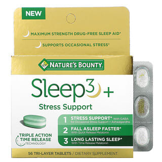 Nature's Bounty, Sleep3 +, средство для снятия стресса, 56 трехслойных таблеток