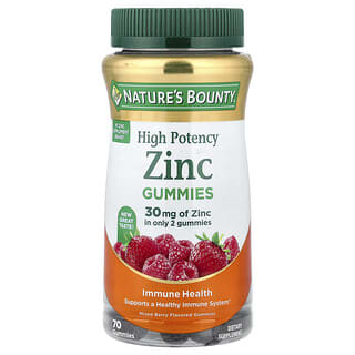 Nature's Bounty, Żelki cynkowe o wysokiej sile działania, mieszane owoce jagodowe, 70 żelek (15 mg na żelka)