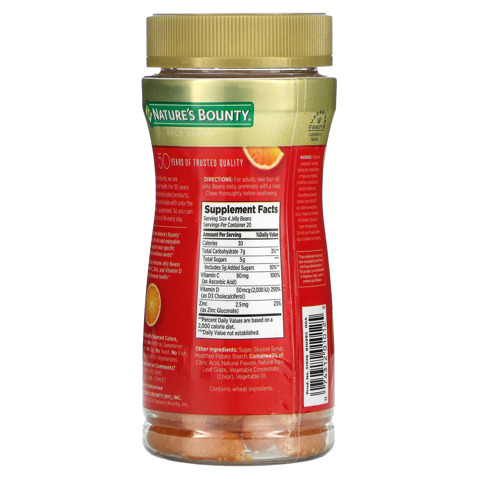 Nature's Bounty, Immune Jelly Beans, With Vitamin C & D, and Zinc