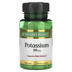 Nature's Bounty, Potassium, 99 mg, 100 comprimés