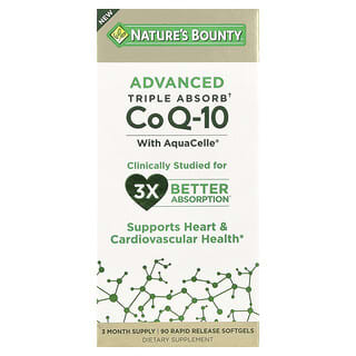 Nature's Bounty, Advanced Triple Absorb CoQ-10, 90 мягких таблеток с быстрым высвобождением