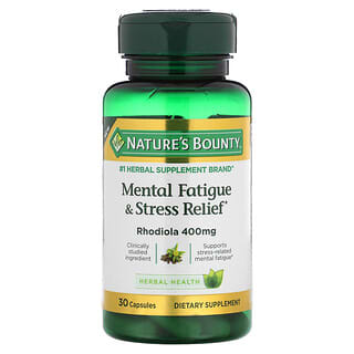 Nature's Bounty, Alivio de la fatiga mental y el estrés, 400 mg, 30 cápsulas