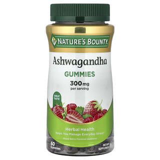 Nature's Bounty, Ashwagandha, fructe de pădure mixte, 60 de jeleuri (150 mg per jeleu)