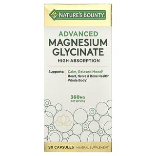 Nature's Bounty, Gelişmiş Magnezyum Glisinat, Yüksek Emilim, 90 Kapsül (Kapsül başına 120 mg)