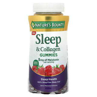Nature's Bounty, Aide au sommeil et collagène, Baies, 5 mg, 140 gommes (2,5 mg pièce)