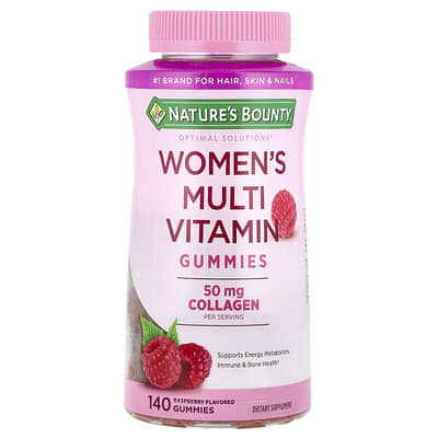 Nature's Bounty, Optimal Solutions®, Women's Multi Vitamin Gummies, Raspberry, 140 Gummies