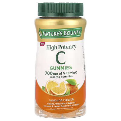 Nature's Bounty, Vitamin C Gummies, Extra Strength, Orange Flavor, 700 mg, 60 gummies (350 mg each gummy)