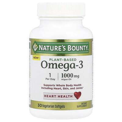 Nature's Bounty, Plant-Based Omega-3, 1000 mg, 30 Vegetarian Softgels