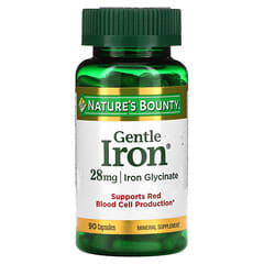 Nature's Bounty, Gentle Iron, залізо, 28 мг, 90 капсул