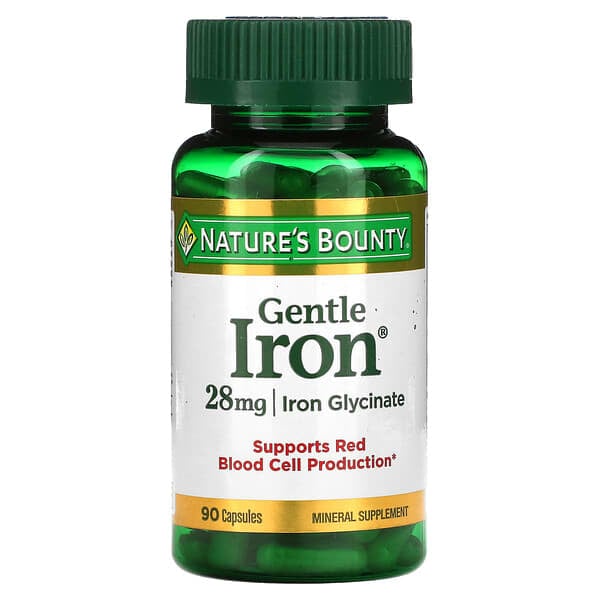 Nature's Bounty, Gentle Iron, 28 mg, 90 Cápsulas