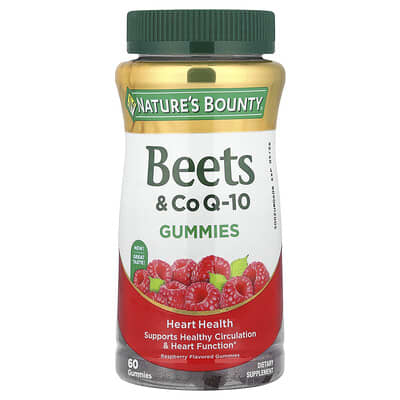 Nature's Bounty, Beet & CoQ10 Gummies, Raspberry, 60 Gummies