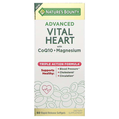 Nature's Bounty, Advanced Vital Heart, with CoQ10 + Magnesium, 60 Quick-Release Softgels