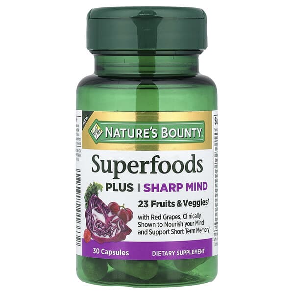 Superfoods Plus Sharp Mind, 30 Capsules