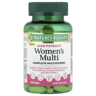 Nature's Bounty, Suplemento multivitamínico completo para mujeres, Alta potencia, 120 comprimidos oblongos
