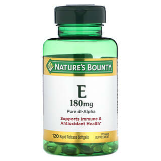 Nature's Bounty, Витамин E, 180 мг, 120 мягких таблеток