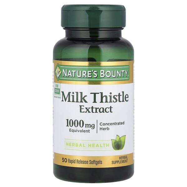 Milk Thistle Extract, 1,000 mg, 50 Rapid Release Softgels