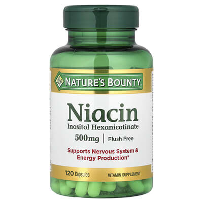 Nature's Bounty, Non-Flush Niacin, 500 mg, 120 Capsules