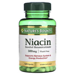 Nature's Bounty, Flush Free Niacin, 500 mg, 120 Capsules