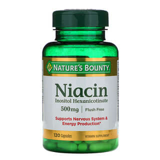 Nature's Bounty, Flush Free Niacin, 500 mg, 120 Capsules