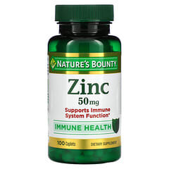 Nature's Bounty, Zinc, 50 mg, 100 comprimidos oblongos