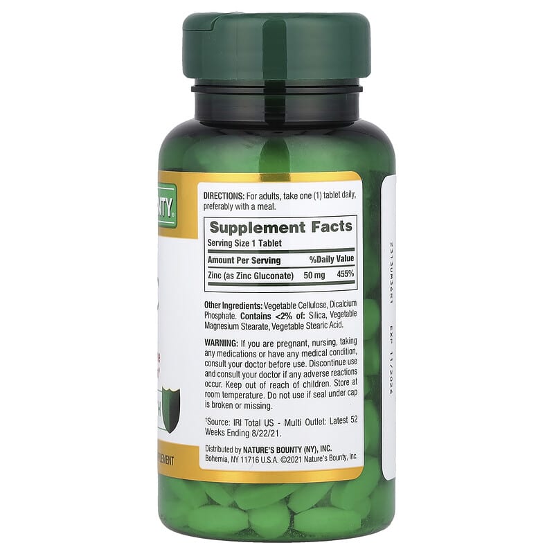 Zinc, 50 mg, 100 Tablets