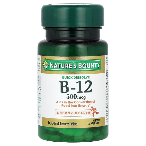 Vitamin B-12, Natural Cherry, 500 mcg, 100 Quick Dissolve Tablets