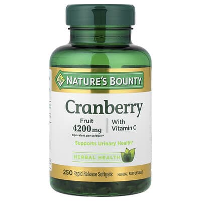 Nature's Bounty, Cranberry Supplement with Vitamin C, 250 Quick-Release Softgels