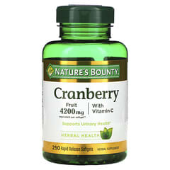 Nature's Bounty, Cranberry with Vitamin C, Cranberry mit Vitamin C, 250 Weichkapseln mit schneller Freisetzung