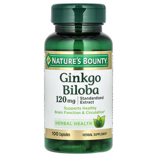 Nature's Bounty, Ginkgo Biloba, 120 mg, 100 Cápsulas