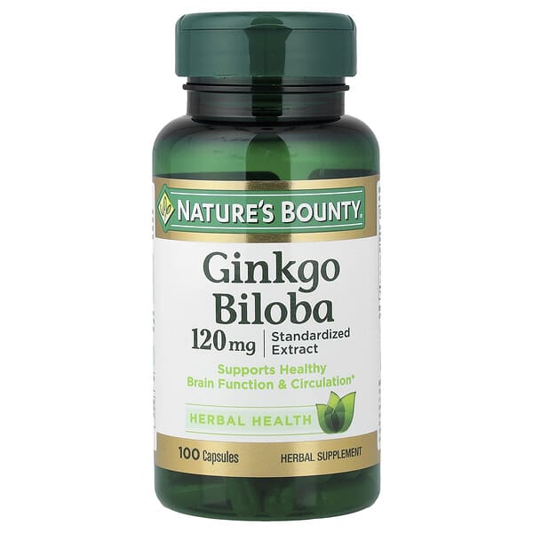 Nature's Bounty, Ginkgo Biloba, 120 mg, 100 Capsules — product photo 1
