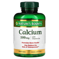 Nature's Bounty, ビタミンD3配合カルシウム、500mg、タブレット300粒