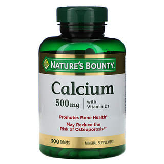 Nature's Bounty, Cálcio com Vitamina D, 500 mg, 300 Cápsulas