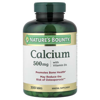 ناتورز باونتي‏, فيتامين D3 مضاف الكالسيوم، 500 غ، 300 حبة